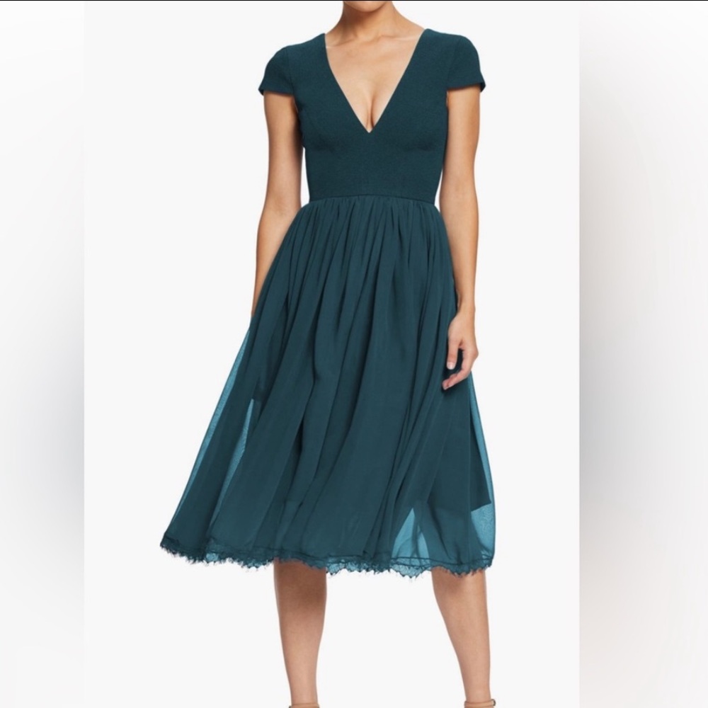 DRESS THE POPULATION Corey Chiffon fit and flare dress